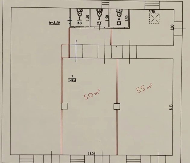 Продаж комерційного приміщення 105 m², 1 пов./2 поверхи. 7, Алексеевская пл., Одеса. 