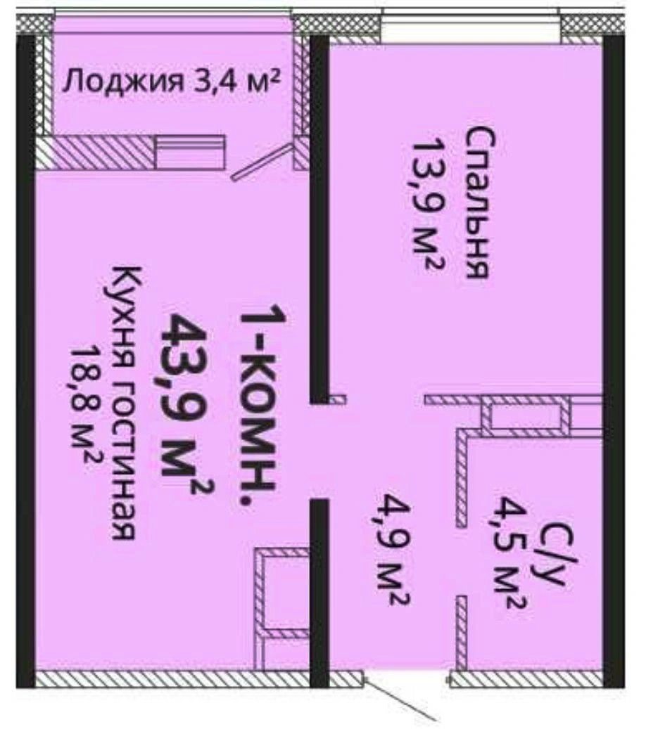 Apartments for sale. 1 room, 44 m², 4th floor/24 floors. 54, Zhabotynskoho, Odesa. 