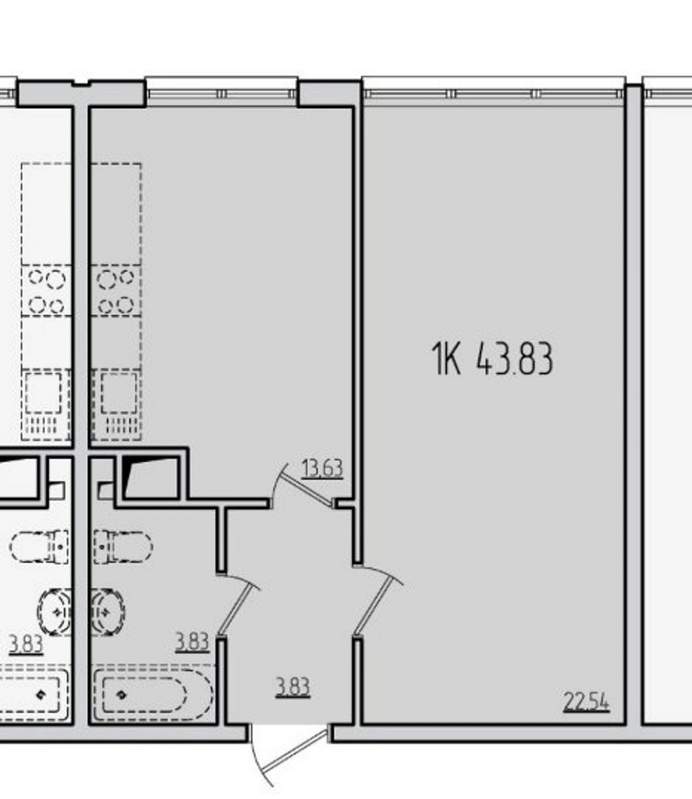 Продаж квартири. 1 room, 43 m², 7th floor/19 floors. 1, Жемчужная ул., Одеса. 