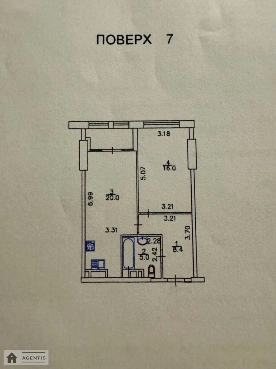 Здам квартиру. 2 rooms, 53 m², 7th floor/36 floors. Берестейський просп. (Перемоги), Київ. 